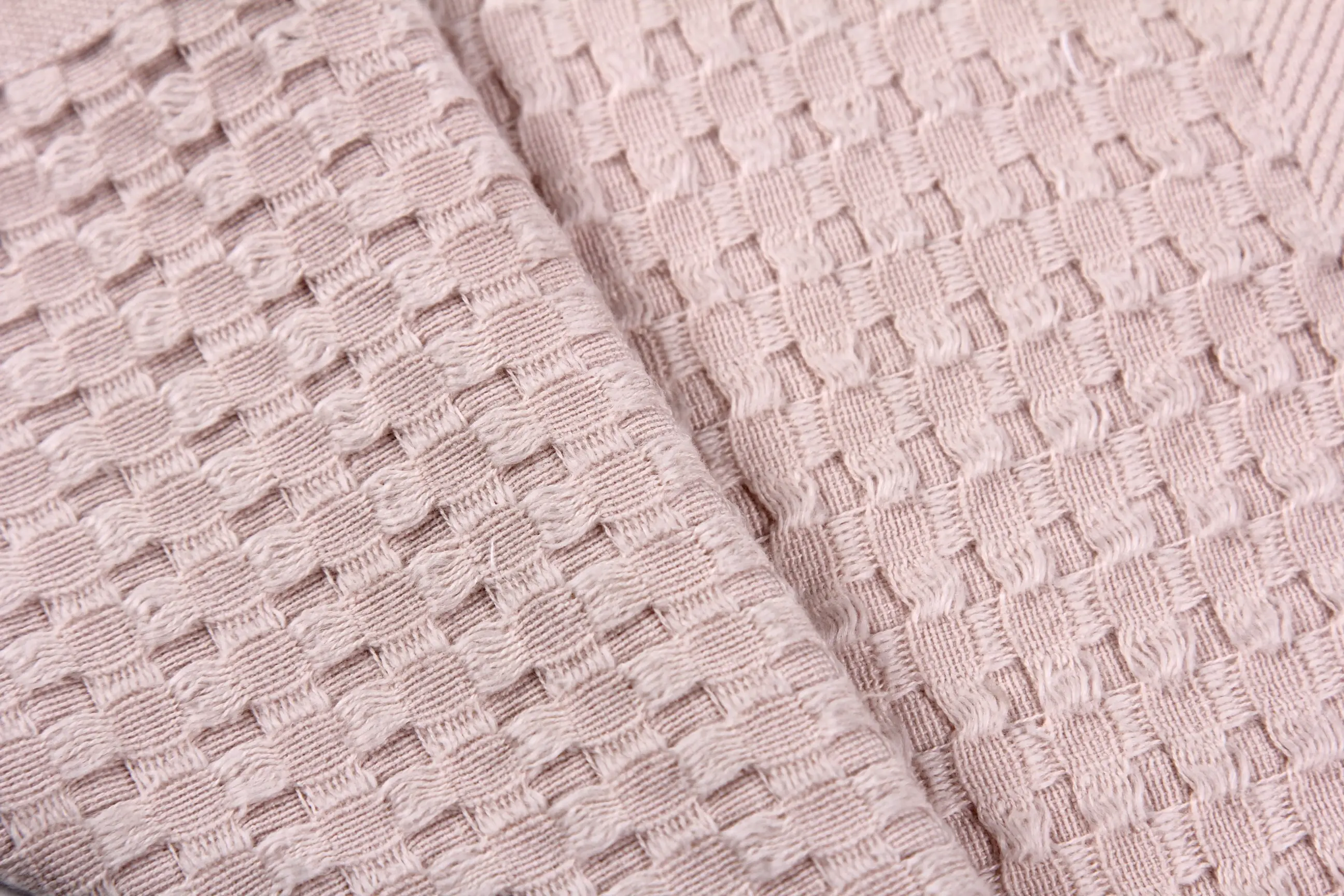 OEM desain kustom tenunan lembut 100% katun organik padat Terry kain wafel untuk pakaian