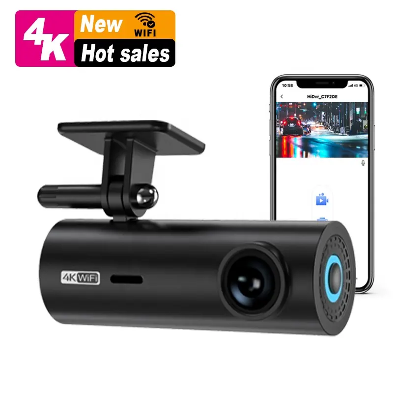 Nouvelle sortie d'usine hd vision nocturne voiture dvr 4k dashcam wifi caméra de tableau de bord pour voitures voiture boîte noire Mini caméra de tableau de bord 4k cachée
