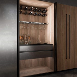 Tengce New Customized Solid Wood and <b>Matt</b> Black <b>Lacquer</b> Modern Kitchen Cabinet Designs for Modular Kitchen Cabinets - Product Image 4