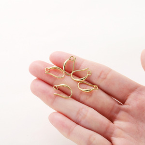 <b>Earring</b> <b>Hooks</b> 9x15mm Gold Plated Copper Color Preserving DIY Jewelry Findings Spring 2023 Yiwu Origin - Product Image 4