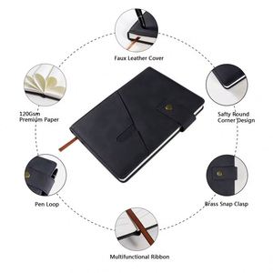 Custom Printing A5 Hardcover Leather Business Gift Box Set 100 <b>Sheets</b> Office Planner Notebook <b>Magnetic</b> Buckle School Meetings - Product Image 3