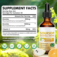 Complément alimentaire à base d'extrait de feuille de corossol (graviola) Vitahealthy, marque privée, huile de corossol, gouttes liquides de corossol