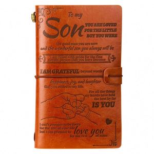 To My SON From Mom or Dad 140 Pages Thermal Binding A5 Hardcover Leather Writing <b>Journal</b> Notebooks Boy's Gift - Product Image 1