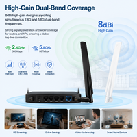 Antenne WiFi pliable omnidirectionnelle en caoutchouc 8dBi 2,4 GHz avec connecteur N mâle pour point d'accès, routeur et répéteur sans fil