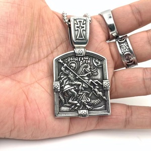 Stainless Steel Cross Pendant Knight Design Men's <b>Necklace</b> Themed Fashion Jewelry Gift - Product Image 4
