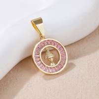 Colgante religioso de cobre chapado en oro de 18 quilates de moda con circón para regalo de niños Colgantes y dijes de moda