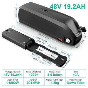 36v 48v 52v 18650 3000mah 4800mah сотовый downtube ebike аккумулятор - Product Image 3