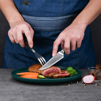 Ensemble de couteaux à steak dentelés Damas – Couteaux à viande pour la maison et la restauration