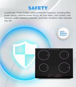 Cocina <span class=keywords><strong>de</strong></span> Inducción Comercial Eléctrica <span class=keywords><strong>de</strong></span> 6KW al por Mayor OEM, Carcasa <span class=keywords><strong>de</strong></span> Acero Inoxidable, Control Táctil <span class=keywords><strong>de</strong></span> Vidrio Negro, 4 Quemadores para - Product Image 3