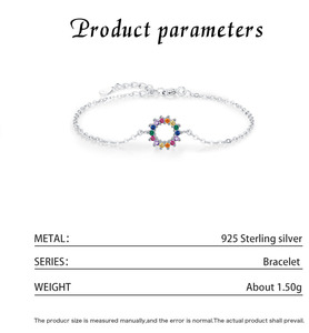 Bracelet chaîne en argent S925 avec cristaux hexagonaux et strass sertis griffe, bijou unisexe minimaliste pour usage quotidien - Product Image 2