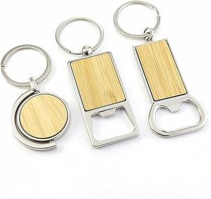 나무 병따개 키체인, 빈 나무 오프너, 각인 가능한 키체인, DIY 체인 태그, 각인 가능한 DIY 공예품 - Product Image 3
