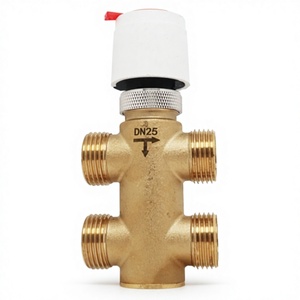 Ventilador de Agua Fría y Caliente de Latón de 4 Vías para Sistemas HVAC - Product Image 2