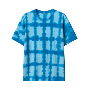 T-shirt pour homme en coton 100% tricoté, 180g, respirant, écologique, à motifs géométriques tie-dye, coupe décontractée, personnalisable - Product Image 2