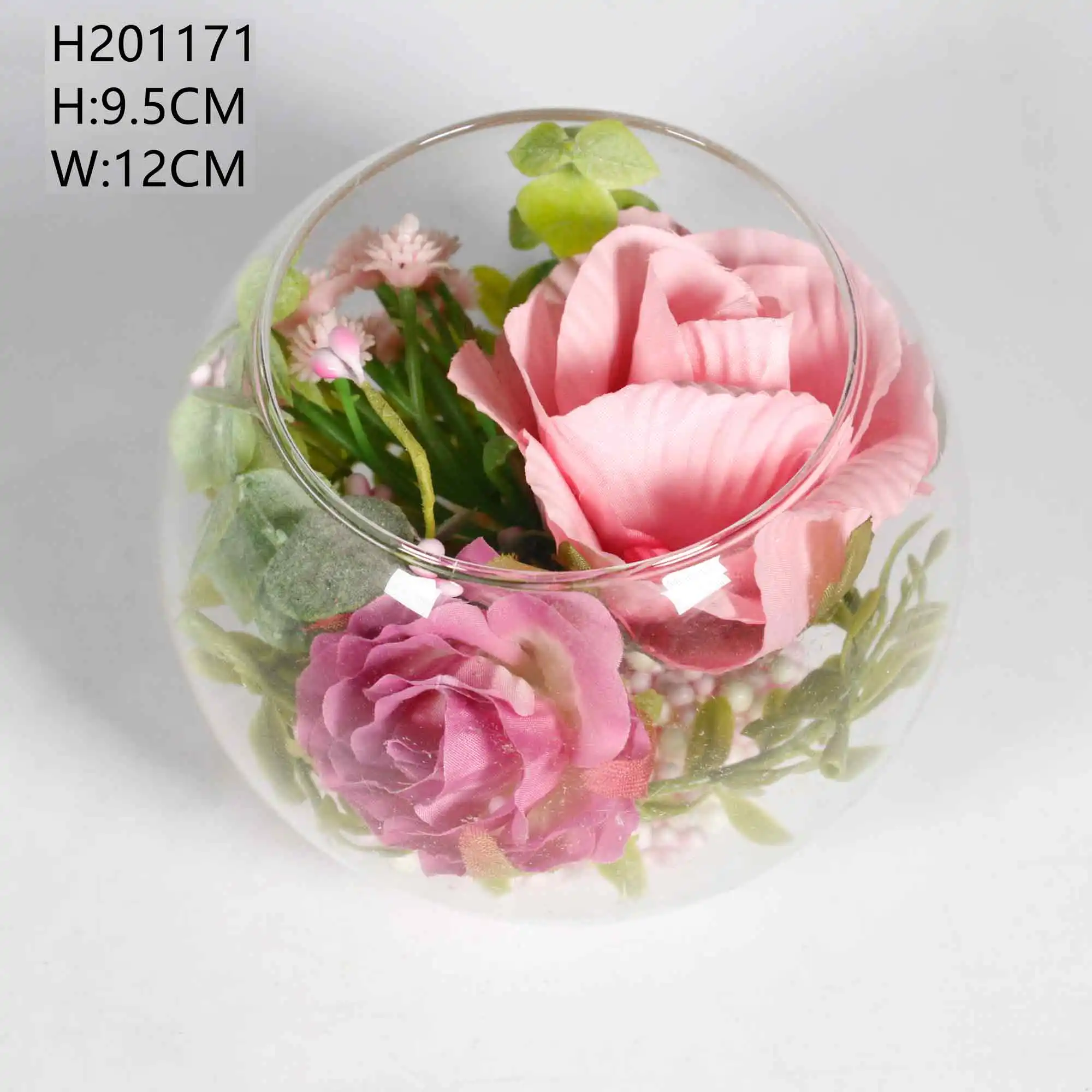 Fleurs artificielles en pot de verre, décoration de table, festival de noël, fleurs de saint-valentin, nouvelle collection