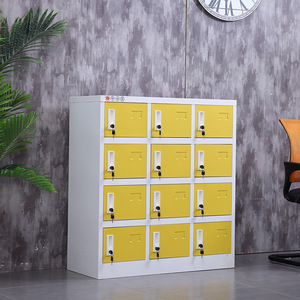 Armarios de Almacenamiento para Oficina, Gabinete Metálico Azul de 9 Puertas con Cajones, Tipo Vertical, Diseño Minimalista para Uso de Empleados - Product Image 3