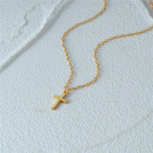 สร้อยคอเงินแท้ 925 ลายกากบาท เงางาม สไตล์มินิมอล สำหรับผู้หญิง ขายดี - Product Image 2