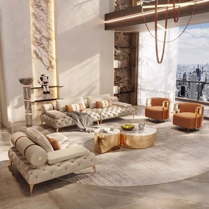 Ensemble de canapés en cuir <span class=keywords><strong>Chesterfield</strong></span> de luxe moderne 1+2+3 places pour la maison, le bureau ou l'hôtel, pour la villa ou l'appartement, meubles de salon - Product Image 1