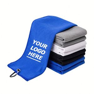 Custom logo Carabiner <b>Clip</b> Microfiber Golf Towel - Quick Dry Sports Towel with Pineapple Texture - Product Image 1
