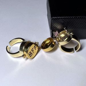 YBcustomアニメ美的オープニングリングBFFリングゴールド銅/新しいファッションパーソナライズされた親友永遠にリングかわいいメッキスター - Product Image 2