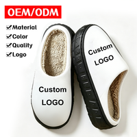 Chaussons d'intérieur personnalisés avec logo, faible MOQ, semelle épaisse, en peluche, chauds pour l'hiver, imperméables, OEM ODM