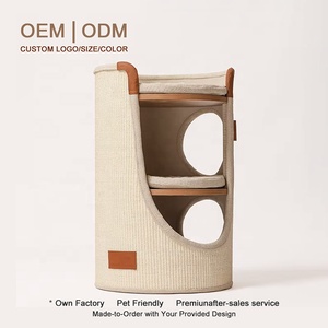 Griffoir pour chat moderne multi-niveaux en sisal, type baril, idéal pour petits appartements, usage domestique quatre saisons, pour chat Roman Holiday - Product Image 1