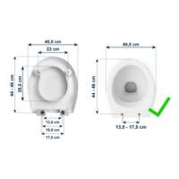 Elevador de Asiento de Inodoro (5 cm de Altura) de Duroplast para Adultos con Tapa, Capacidad de 130 kg, 40.5 cm x 23 cm, KMINA K30040
