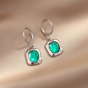 Pendientes de Acero Inoxidable Chapados en Oro con Piedras Preciosas, Populares en Instagram, para Mujer - Product Image 4