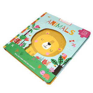 Livre cartonné découpé à l'emporte-pièce avec fenêtre, thème Animaux, pour les premiers mots et l'apprentissage précoce des enfants, impression personnalisée - Product Image 1