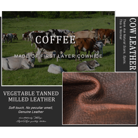 Pochette Homme en Cuir Véritable Tanné Végétal Contact's avec Blocage RFID et Fermoir à Poussoir pour Voyage Quotidien