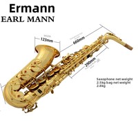 Ellman SAX Musical Instrument Professional Midrange Drop E Electrophoresis Gold Lien Large Guard Brass Saxophone High-grade