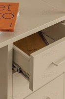 Bureau d'ordinateur en acier Predo OD-Lora08 avec 3 tiroirs, bureau de bureau moderne en métal, montage facile, poste de travail avec rangement