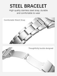 高品質ステンレススチール製ファッションクォーツ腕時計、ガラス文字盤、夜光針、高周波ムーブメント、230mmストラップ - Product Image 5