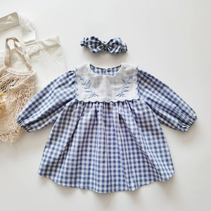 Mono para niñas, <span class=keywords><strong>ropa</strong></span> <span class=keywords><strong>infantil</strong></span> coreana de otoño, algodón puro, manga larga, con capucha y estampado a cuadros - Product Image 4
