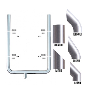 Kit <span class=keywords><strong>Stack</strong></span> di scarico cromato da 8 "-5X120 pollici con pile di mitra e gomiti a caduta lunga - Product Image 4