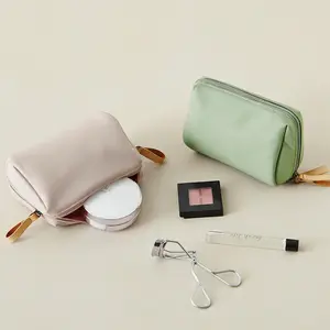 Simple Solid Color Cosmetic Bag for Women 2023 New Makeup Bag Pouch Toiletry Bag Waterproof Make Up Purses Case Hot Dropshipping