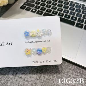 <span class=keywords><strong>Faux</strong></span> <span class=keywords><strong>ongles</strong></span> pour enfants, kits d'<span class=keywords><strong>ongles</strong></span> courts mignons et colorés à couverture complète, faits à la main, motif dessin animé pour filles - Product Image 5