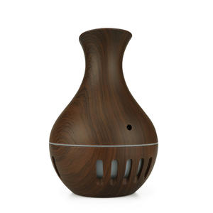 Wood Grain Aroma Diffuser 130Ml USB Powered Home <b>Humidifier</b> With Colorful Lights Vase Shape For Small Room - Product Image 4