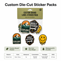 Pack d'autocollants adhésifs personnalisés pour skateboard, mignons, découpés, imperméables, résistants à l'huile, holographiques, avec colle permanente, impression sur carte de tête