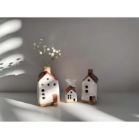 Thé Lumière En Céramique Maisons Ornements Mantel Décor Mini Maisons En Céramique De Noël Décor À La Maison Cadeau De Pendaison De Crémaillère