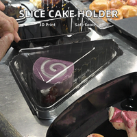 Récipient à gâteau jetable transparent de tranche de triangle avec l'impression de gaufrage pour l'usage industriel à emporter de boulangerie dans l'industrie alimentaire