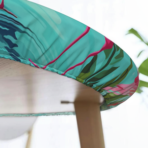 Nuevo estilo Tres flamencos tropicales Mantel Impermeable Borde elástico Interior y exterior 45 "-50" Toallita mediana Cubierta de mesa limpia - Product Image 1