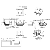 Connecteur USB Type-C 16 broches horizontal durable pour contrôleur d'automatisation, carte de circuit imprimé et module E/S embarqué