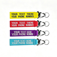 Porte-clés en tissu polyester brodé sur mesure, logo double face, fabrication OEM, sangle de téléphone durable, porte-clés en paracorde