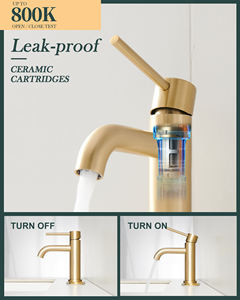 Sang trọng hiện đại đòn bẩy duy nhất Vòi chậu chậu rửa vòi nước bằng thép không gỉ vàng cổ điển vòi nước phòng tắm - Product Image 2