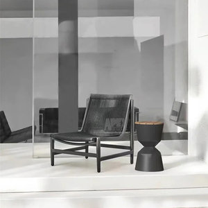 Set perabotan taman Modern, aluminium Nordic kursi santai tali balkon Set 2 kursi 1 Set meja - Product Image 6