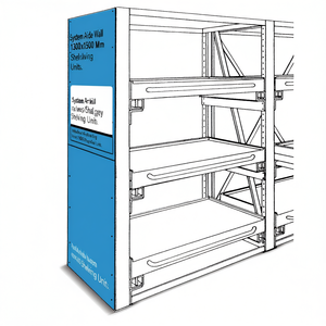 Fami <b>System</b> Ar Side Wall 1300x1500 Mm Dark Grey Ral7000 <b>Shelving</b> Units - Product Image 3
