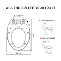 Abattant de toilette intelligent non électrique à double buse V/O, à fermeture lente, allongé, à ouverture frontale, en PP, pour lavage de salle de bain