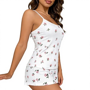 Women's Casual Luxury Pajama Set 100% Cotton ODM Breathable Soft Comfortable Animal Print V-neck Drawstring Closure Oeko-<b>Tex</b> - Product Image 3