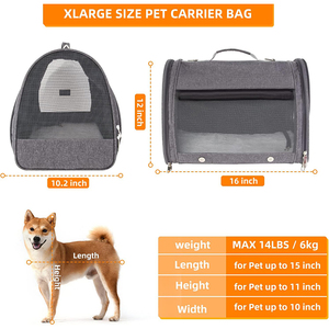 Soft Sided Pet Carrier Bag, Easy Vet Visit <strong>Dogs</strong> Cats Carrier, Portable Foldable Pet <strong>Cage</strong> Kennel for Under 14 Lbs Puppy Kitten
