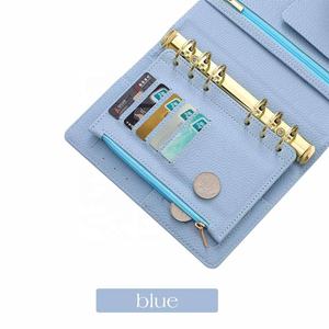 Hongbo en çok satan 21-Color A6 çakıl deri gevşek sinek yaprak kart yuvaları ve elastik kalem döngü ile lüks bütçe bağlayıcı için - Product Image 6